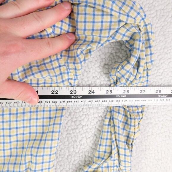 Psycho Bunny Shirt Mens 2 Medium Yellow Blue Button Up Long Sleeve - Picture 6 of 9